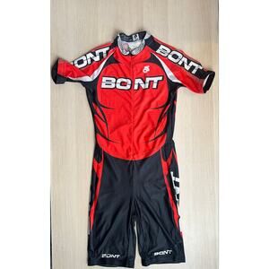 Rare Vintage Bont Cycling Black and Red Skinsuit - Large